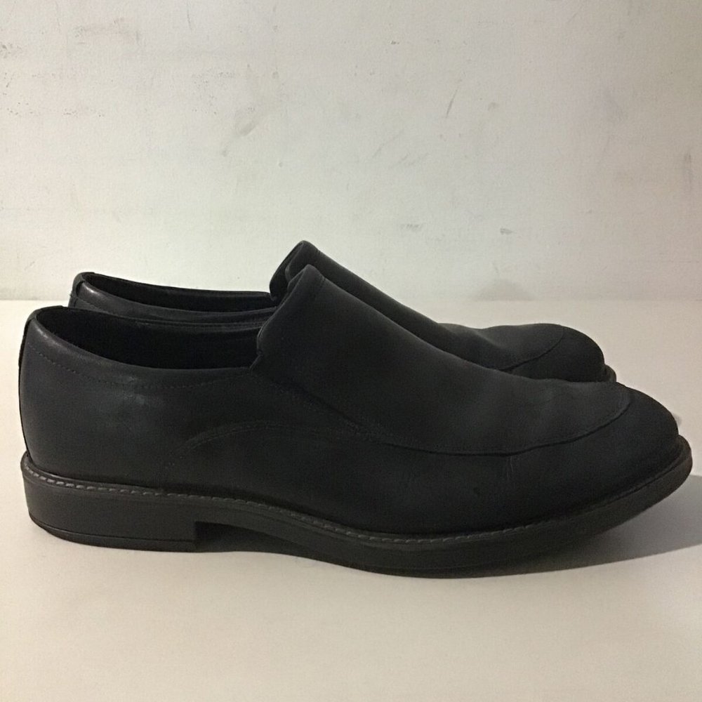 ECCO MEN'S VITRUS lll LEATHER MOC SLIP ON LOAFERS BLACK 11-NICE!